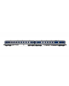 SNCF Dieseltriebwagen XBD 4717 + XRABx 8714 silbrig/blau Logo casquette Ep.IV-V