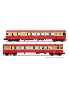SNCF 2-teiliges Set Dieseltriebwagen X 4300, rot und crème, grosses SNCF logo, Ep. IV