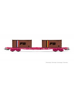 SNCF 4-achsiger Containerwagen S70, mit 2x 20' Containern FB, Ep. IV