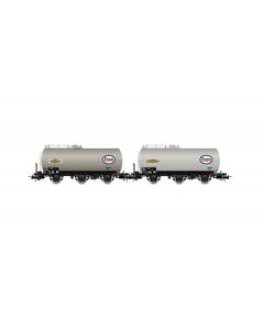 SNCF 2-teiliges  Set 3-achsiger Kesselwagen ESSO, silber, Ep. III