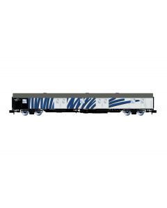Lokomotion4-achsigerex Postwagen Zebrawagen grau mit blau stripes Ep.VI