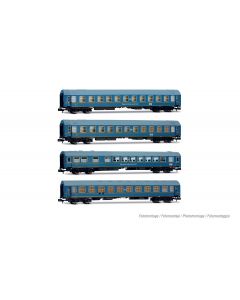 DR Wagen-Set 2 Tourex, 1x WR + 1 x SD + 2x WLAB, blau, Ep. III