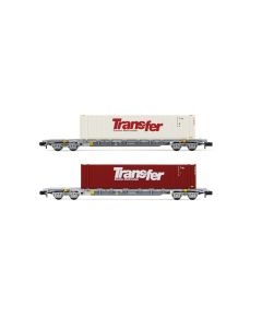 2 SNCF Sgss Containerwagen 2x45 Trans-Fer Ep V