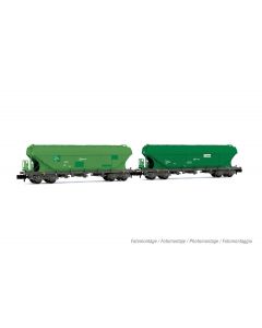 RENFE 2er-Set 4-achsiger GetreidewagenTT5 unterschiedliche Grüntöne Ep.V
