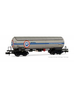 RENFE 4-achsiger crude oil Kesselwagen PRR, Repesa-Repsol weiss-orange , Ep. III-IV