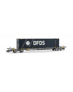 TOUAX 4-achs. Containertragwagen Sffgmss mit 45 Cont. DFDS, Ep. VI