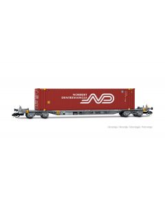 TT 4-achsiger Containertragwagen, grau beladen mit1 x 45' container Norbert Dentressangle, Ep. VI