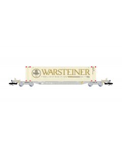 TT 4-achsiger Containertragwagen, grau beladen mit1 x 45' container Warsteiner, Ep. VI