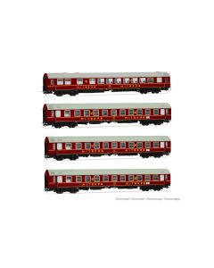 DR 4er-Set OSShD Typ B Personenwagen Tourex 2x WLAB 1x WLABD + 1x WR rot  Ep.IV