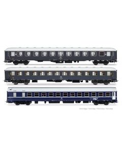 FS 3-teiliges Set Exp 234/235 Remus Roma–Wien, UIC-X Bcm, UIC-X 2.Kl. grau, WLABm MU, Ep. IV-V