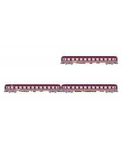 Euro-Express Liegewagen-Set, 1x Bcm243, 1x Bcm246 und 1x Bvcmz, violett, Ep. V-VI