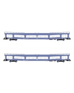 DR 2-teiliges  Set Autotransportwagen DDm916, blau, Ep. IV