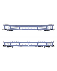 DR 2-teiliges  Set Autotransportwagen DDm916, blau, Ep. IV