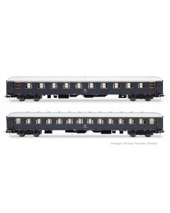 FS 2-teiliges Set Rapido 904-905, UIC-X 68 1.Kl. + 2.Kl., MD50 Drehg., grau, rote Streifen, Ep. IV