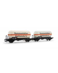 DB 2-teiliges Gaskesselwagen-Set Zgs Rommenhöller Kohlensäure, Ep. IV
