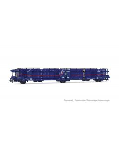 TRANSFESA/Hispanauto 3-achsiger Autotransportwagen Laeks Mega Car Carrier, blau  mit neuem Logo, Ep.