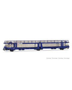 Transfesa 3-achsiger Autotransportwagen Laeks modernisiert 63C Hispanauto, blau, Ep. VI