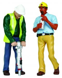 G-Scale Figur Gleisarbeiter mit schwerem Gerät
