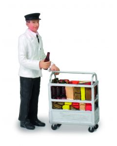 G-Scale Figur Bahnpersonal mit Servicewagen