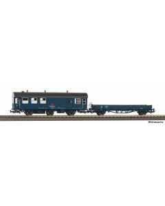 2er Set Umbauwagen blau, roter Keks Werkstatt + Flachwagen Ks DB , Ep IV