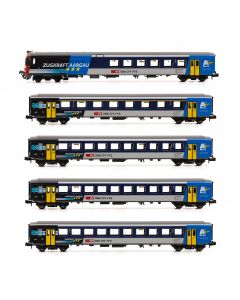 SBB N-Set 5-tlg.  RE ZUGKRAFT AARGAU, 1x BDt, 1x A, 3x B, Ep. V