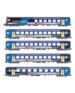 SBB Set 5-tlg RE ZUGKRAFT AARGAU, 1x BDt,1x A, 3x B mit IB, Ep. V AC