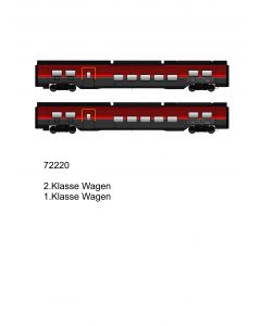 ÖBB 2-teil. Railjet Set, 1.Klasse- und 2.Klassewag