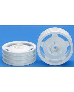 2WD Buggy Front Star Dish Wheels (Hex, white)