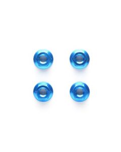 4mm ALU Serrated Nut (4) blue