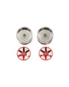 Red Plated 2-Piece 6-Spoke Wheels (26mm, Offset 2)