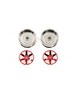 Red Plated 2-Piece 6-Spoke Wheels (26mm, Offset 4)
