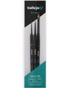Starter Set (Round No.1 + 3/0 Triangular Handle, Flat No.4, synthetics) Precision