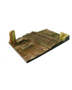 31x21 Country Road Cross with Railway section Scenery 31 x 21 cm