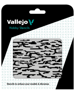 Pixelated Modern Camo Hobby Stencils 125 x 125 mm