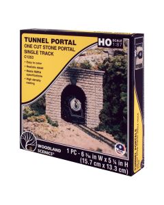 H0-Spur Tunnelportal 1-Gl geschnittener Stein