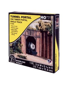H0-Spur Tunnelportal eingl. Holz