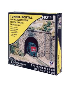 H0-Spur Tunnelportal eingl. Bruchstein