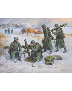 Ger. 80-mm Mortar w/Crew (Winter Unif.)