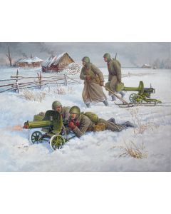 Soviet Machine-gun w/Crew (Winter Uniform)