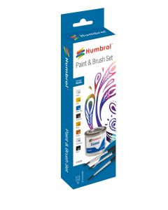 Enamel Paint and Brush Metallic Set