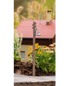 Holzmast mit Bogenleuchte, 2 Stück