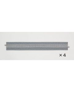 4 Gleise, gerade mit breiter Schotterbettung, je 280 mm