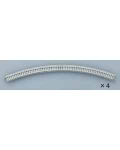 4 Gleise, gebogen, in Schotterbettung, 45°, r391 mm (1198)