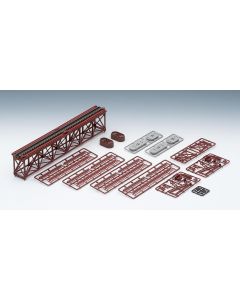 Fachwerkbrücke, 280 mm, rot, mit Brückenträger