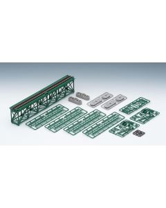 Fachwerkbrücke, 280 mm, Grün, mit Brückenträger