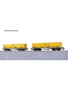 D-AAEC Containertragwagen, Sgmmns, 37 80 4505 316-2 + 37 80 4505 384-0, Mulde, Ep. VI