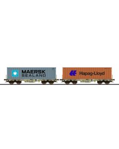 D-AAEC Containertragwagen, Sgmmns, 37 80 4505 358-4 + 37 80 4505 391-5, Container, Ep. VI
