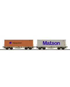 D-AAEC Containertragwagen, Sgmmns, 37 80 4505 332-9 + 37 80 4505 354-3, Container,Ep. VI,