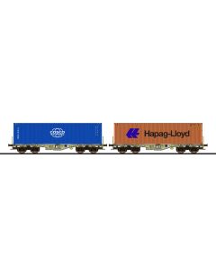 D-AAEC Containertragwagen, Sgmmns, 37 80 4505 284-2 + 37 80 4505 388-1, Container,Ep. VI