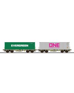 D-AAEC Containertragwagen, Sgmmns, 37 80 4505 308-9 + 37 80 4505 392-3, Container, Ep. VI